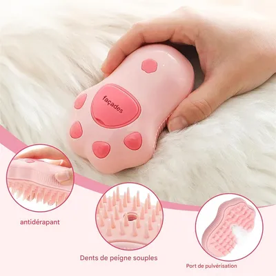 Pawzy Brosse à vapeur pour chat