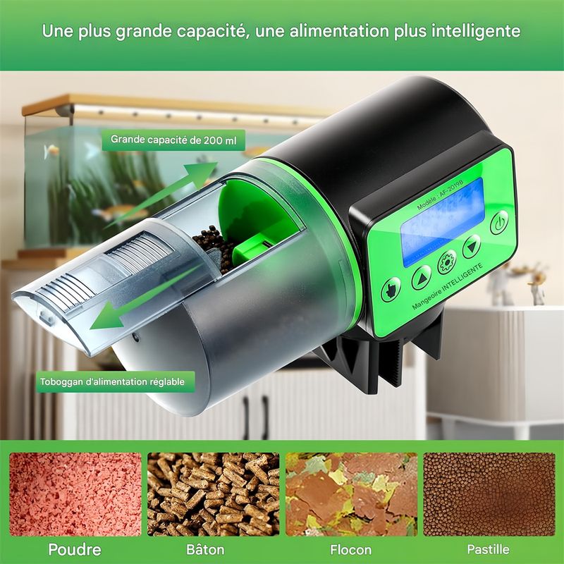 Rocky Distributeur automatique d'aliments pour aquarium