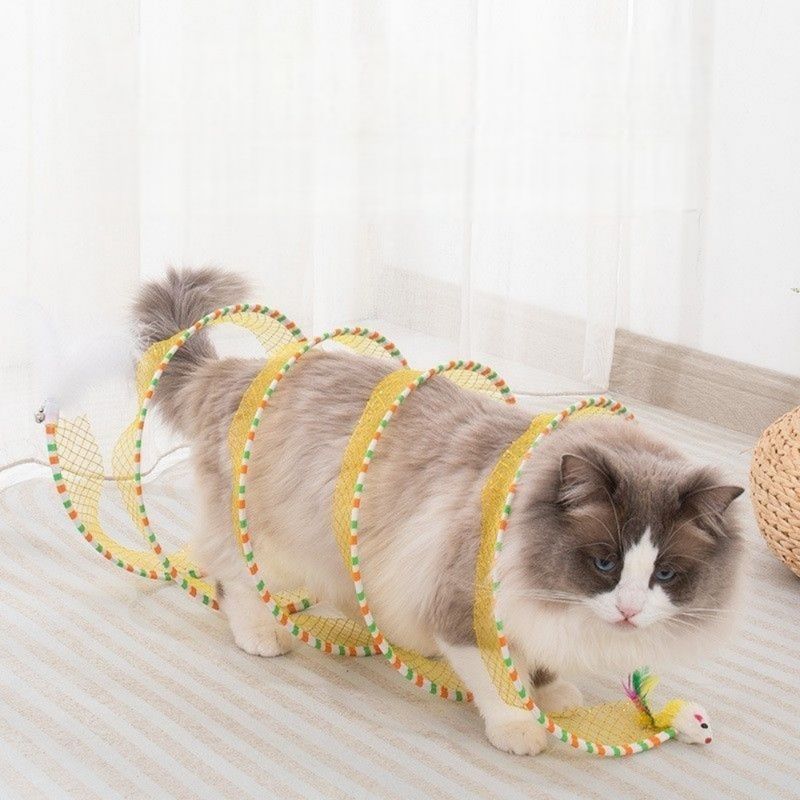 Zoomtopia Tunnel d'intérieur pliable en forme de S pour petits animaux