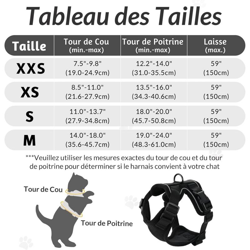 ZooVenture Harnais réglable pour chats et petits chiens