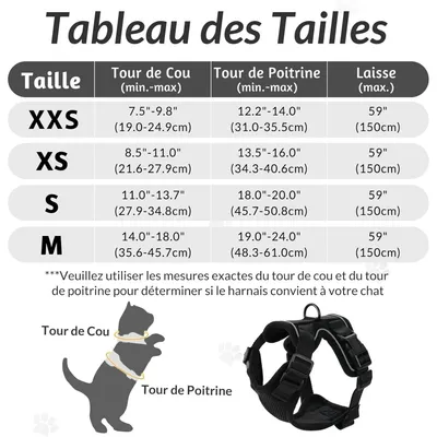 ZooVenture Harnais réglable pour chats et petits chiens