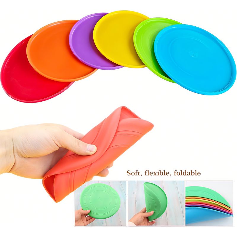 Rocky Paws Dog Frisbee - Chew-Resistant Floating Toy (orang）