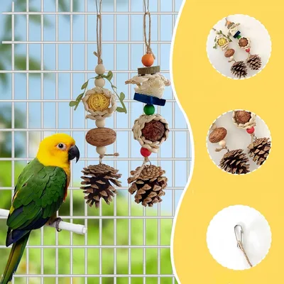 ZooVenture Paquete de 2 juguetes masticables para pájaros