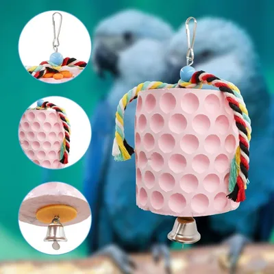 ZooVenture Juguete masticable para pájaros y piedra de lijar para picos