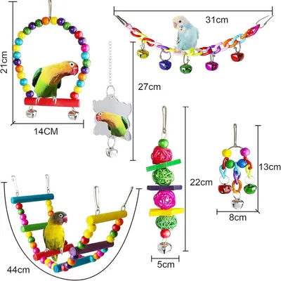 Rocky Ensemble de 7 jouets pour perroquet
