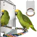 Rocky Jouet miroir pour oiseaux avec perchoir en corde