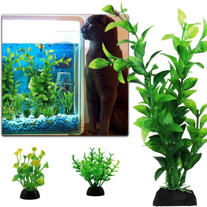 Rocky 10 pieces artificial aquarium plant set