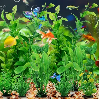 Rocky 10 pieces artificial aquarium plant set