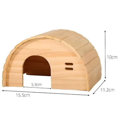 Rocky Paws  Niche en bois naturel à grignoter pour hamster, petite taille