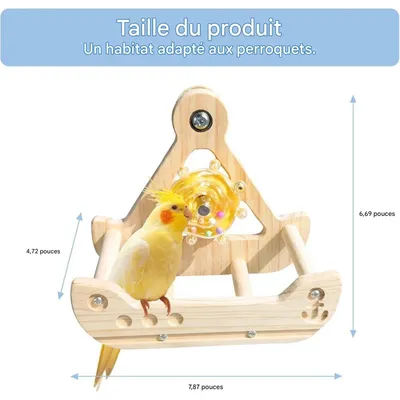 ZooVenture Jouet balançoire en bois pour oiseaux