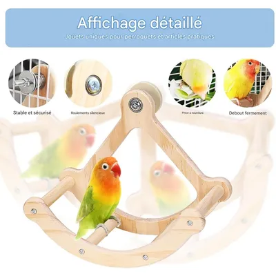 ZooVenture Jouet balançoire en bois pour oiseaux