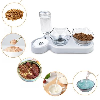 ZooVenture Comedero inclinable 3 en 1 para gatos (con elevación de 15°)