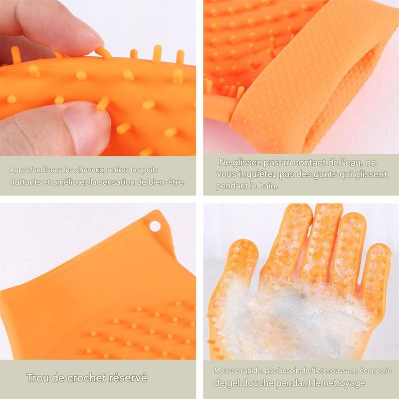 Rocky 2 gants de toilettage pour animaux