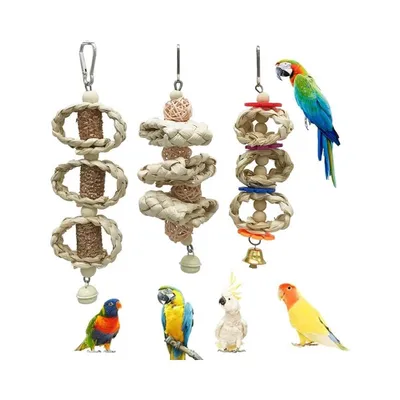Zoomtopia Ensemble de 3 jouets à mâcher pour oiseaux Zoomtopia Ensemble de 3 jouets à mâcher pour oiseaux