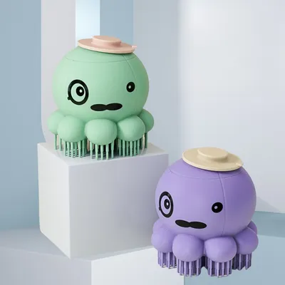 Pawzy Brosse toilettage chien - Pieuvre, épilation & massage (Vert)