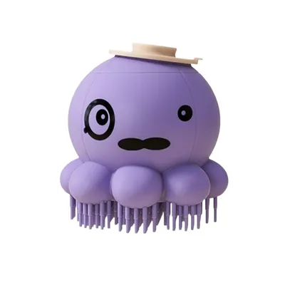 Pawzy Brosse toilettage chien - Pieuvre, épilation & massage (Violet)