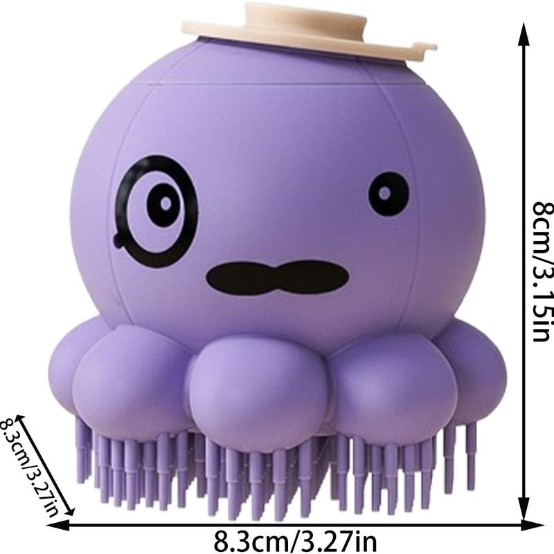 Pawzy Brosse toilettage chien - Pieuvre, épilation & massage (Violet)
