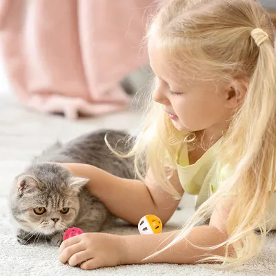 Pawzy 10 balles à grelot colorées pour chat (aléatoires)