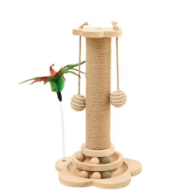 Pawzy Arbre à chat interactif en bois