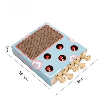 Pawzy Jeu interactif 3-en-1 pour chat : griffoir, boîte ludique