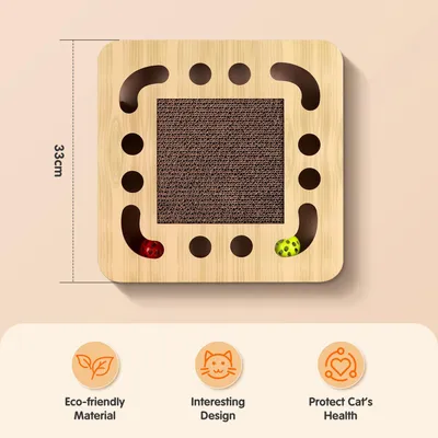 Pawzy Rascador rond à catnip avec 2 balles pour chats