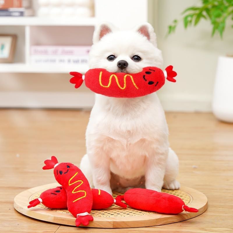 Pawzy Jouet couineur "Hot Dog" pour chien/chat - Durable et interactif