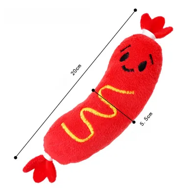 Pawzy Jouet couineur "Hot Dog" pour chien/chat - Durable et interactif
