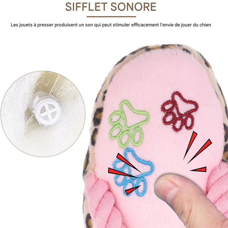 Pawzy Jouet en peluche en forme de pantoufle