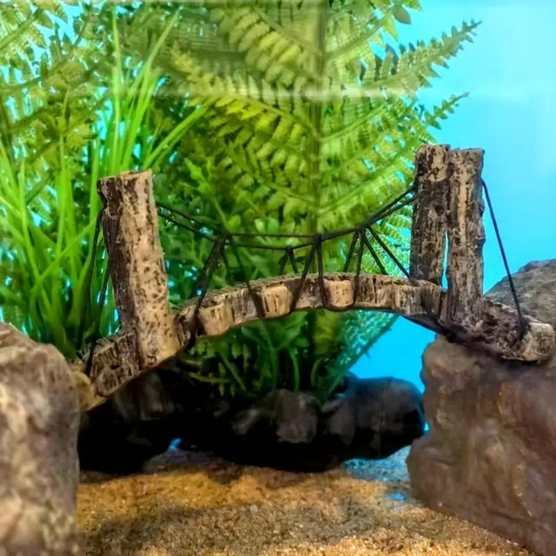 Zoomtopia Ornement de pont d'eau pour aquarium en résine synthétique