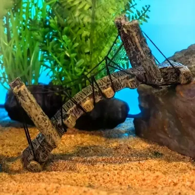 Zoomtopia Ornement de pont d'eau pour aquarium en résine synthétique