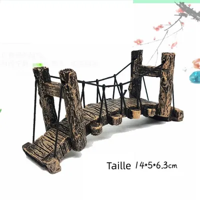 Zoomtopia Ornement de pont d'eau pour aquarium en résine synthétique