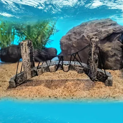 Zoomtopia Ornement de pont d'eau pour aquarium en résine synthétique