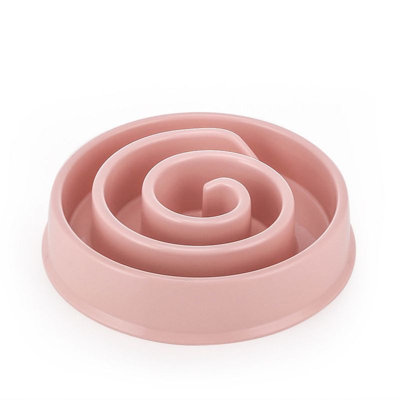 Pawzy Bol Anti-engloutissement pour chien, rose, lavable au lave-vaisselle