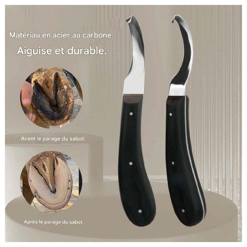 ZooVenture Couteau à sabot pour bovins et chevaux
