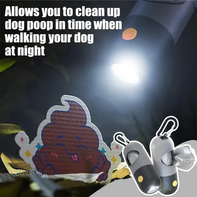 Pawzy Distributeur de sacs à excréments pour chien avec lampe