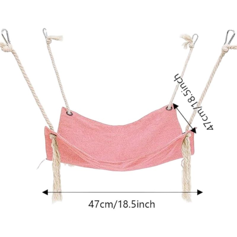 Pawzy Hamac en lin rose pour chat - Lavable