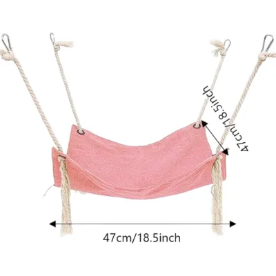 Pawzy Hamac en lin rose pour chat - Lavable