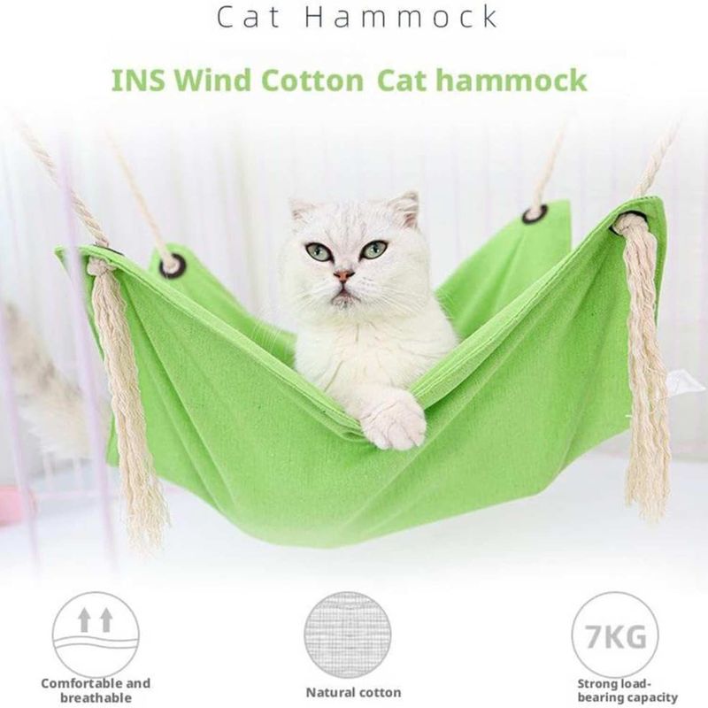 Pawzy Hamac en lin rose pour chat - Lavable