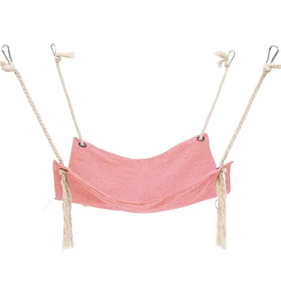 Pawzy Hamac en lin rose pour chat - Lavable Pawzy Hamac en lin rose pour chat - Lavable