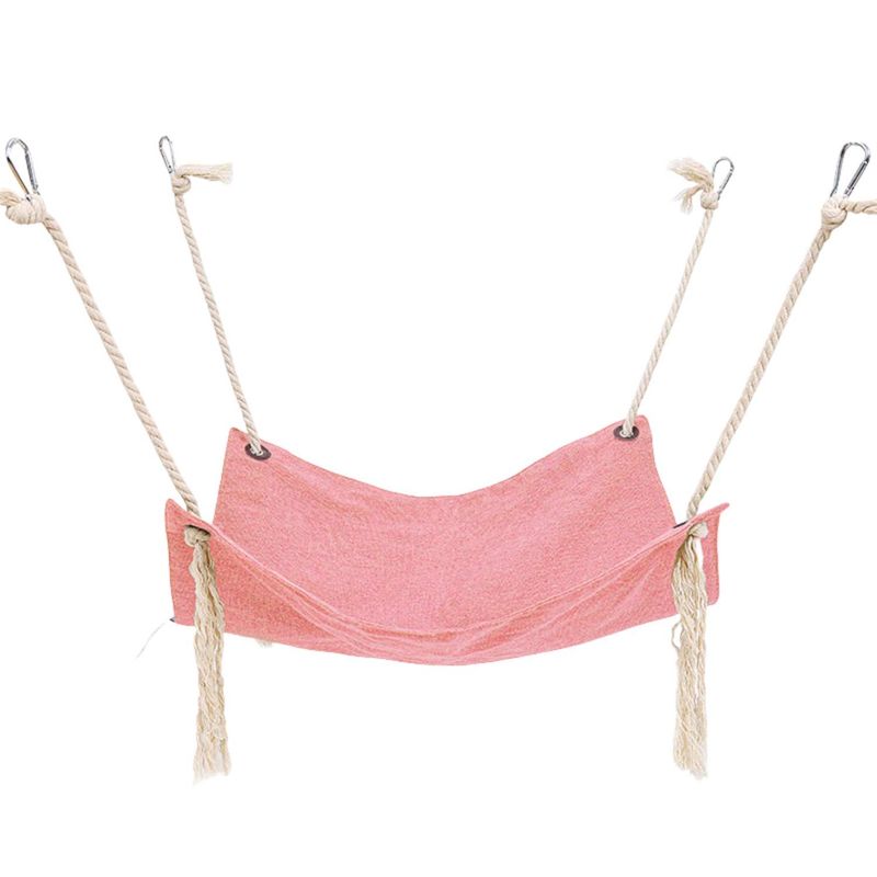 Pawzy Hamac en lin rose pour chat - Lavable