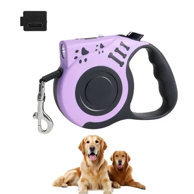 Pawzy Corde de traction pour chien auto - extensible avec lumière USB