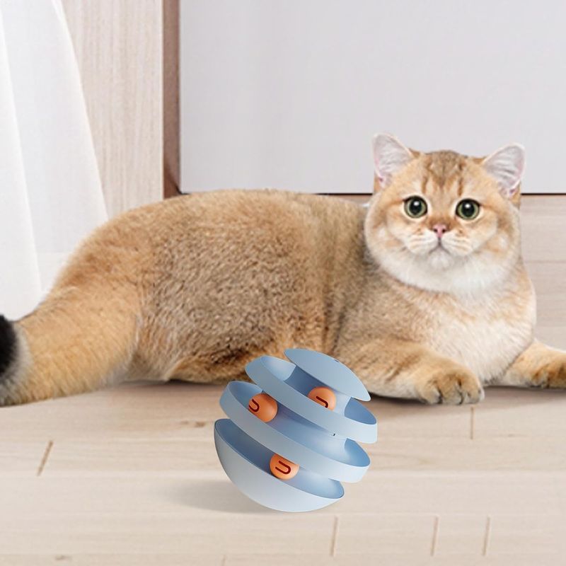 Pawzy Piste de balle pour chat : Puzzle roulant, divertissement actif