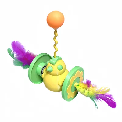 Pawzy Jouet à plume tournant 360° pour chat Pawzy Jouet à plume tournant 360° pour chat