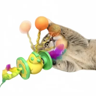 Pawzy Jouet à plume tournant 360° pour chat