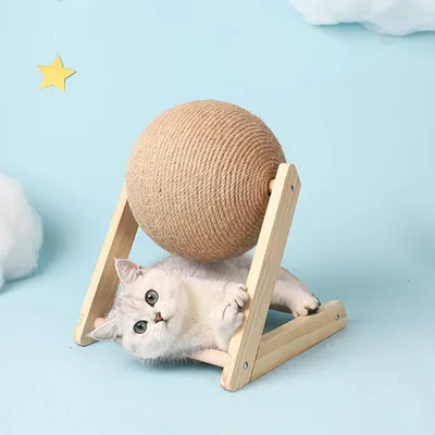 Pawzy Pelota de sisal para gatos – Juguete rascador natural