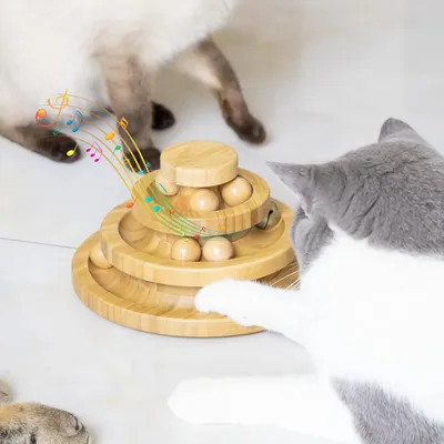 Pawzy Jouet interactif 3 étages pour chats