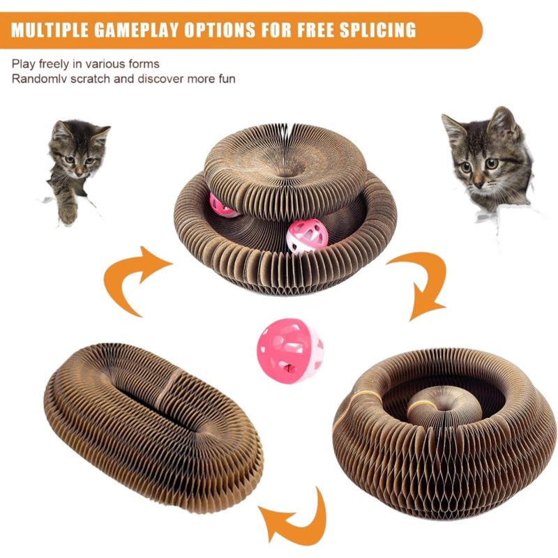 Pawzy Boule à grelot menthe - Jouet interactif pour chat avec griffoir