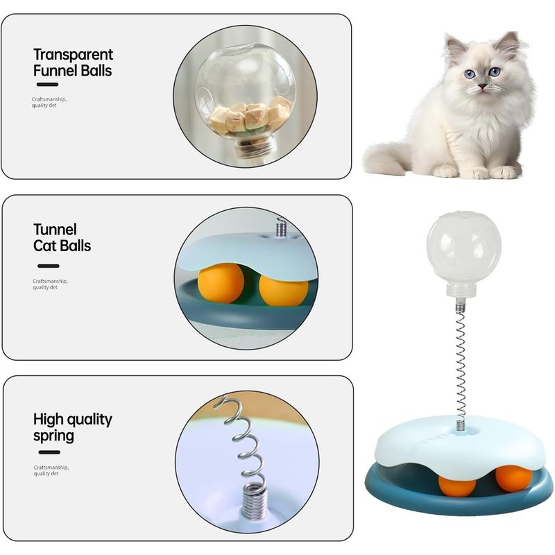 Pawzy Jouet interactif 3-en-1 pour chat - Bleu