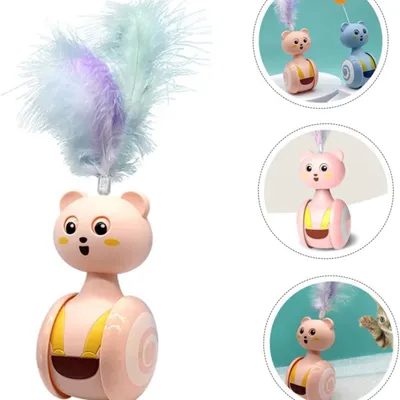 Pawzy Jouet interactif chat : Teaser à plumes pour chatons