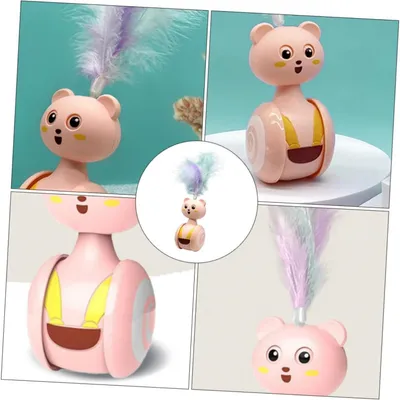 Pawzy Jouet interactif chat : Teaser à plumes pour chatons
